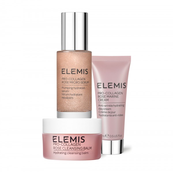 ELEMIS Kit: The Pro-Collagen Rose Icons Skin Soothing Trio - Подарункове легендарне тріо для обличчя Про-Колаген Троянда